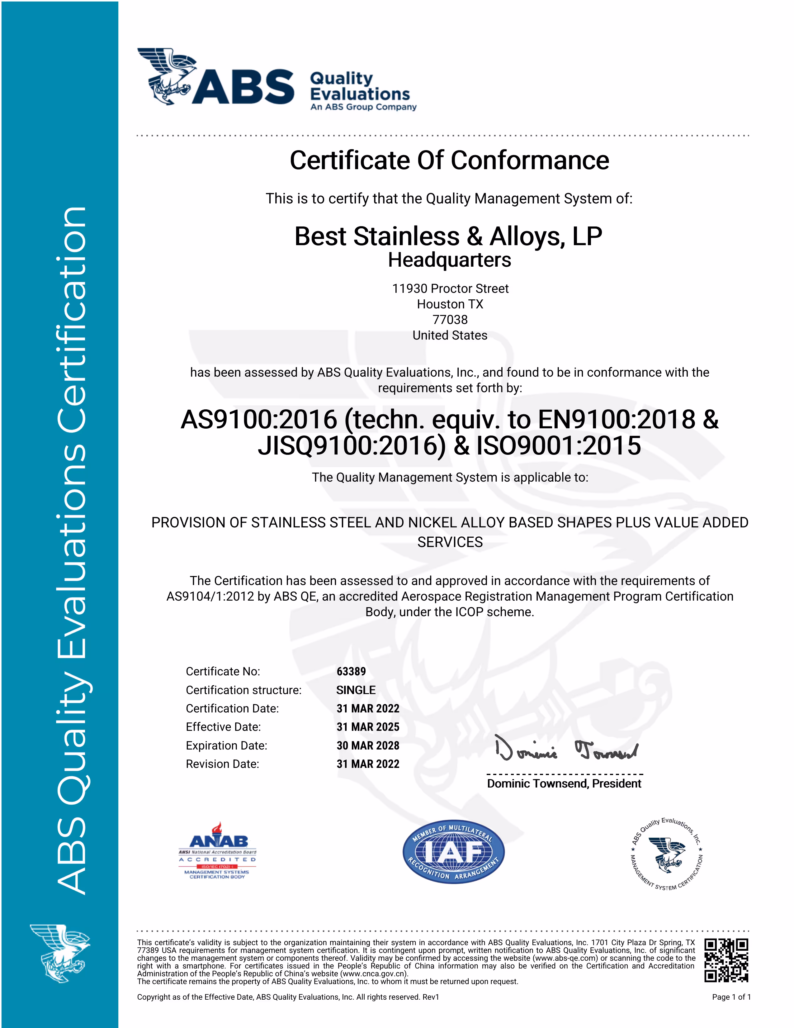 ISO Certification